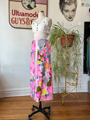 60’s Vibrant Pink Quilted Maxi