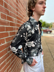 70’s Floral & Victorian Lady Print Shirt