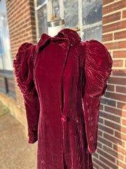 Deep Plum 1930’s Velvet Opera Coat