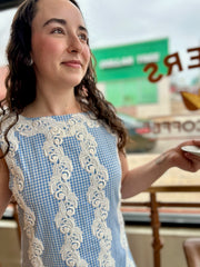 60’s Gingham Print Lilly Shift Dress
