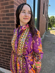 60’s Purple Print Quilted Lounge Set