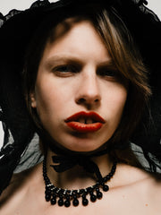 40’s Glass Bead & Rhinestone Necklace