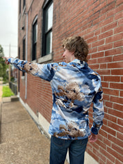 Blue & Brown Tree Print Shirt
