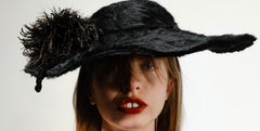 Early 1900’s Black Fur Felt Picture Hat