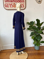 1970’s Navy Knit Maxi Dress