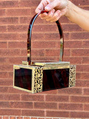 Tortoise Striped Lucite Bag