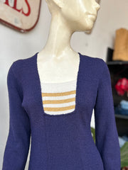 1970’s Navy Knit Maxi Dress