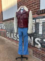 Funky 70’s Leather & Faux Fur Jacket
