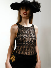 1930’s Sheer Black Lace Dress