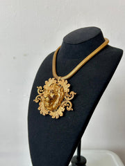 Miriam Haskell Large Lion Pendant Necklace