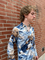 Blue & Brown Tree Print Shirt