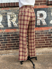 70’s Brown & Burgundy Plaid Pants
