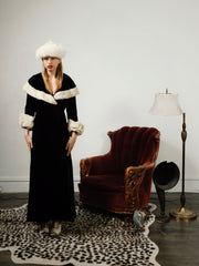 1930’s Black Velvet & Ermine Fur Coat