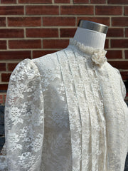 Sheer Mesh Victorian Inspired Blouse