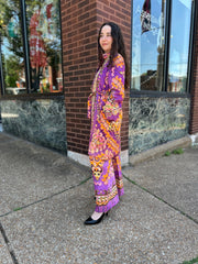 60’s Purple Print Quilted Lounge Set