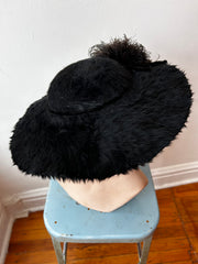 Early 1900’s Black Fur Felt Picture Hat