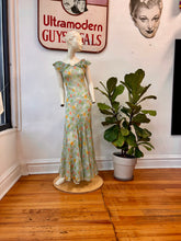 1930’s Sheer Floral Print Bias Cut Dress