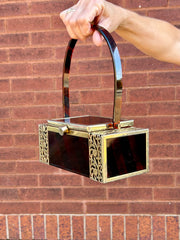 Tortoise Striped Lucite Bag