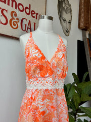 Shades of Orange Floral & Butterfly Print Lilly Pulitzer Dress