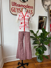 1970’s Red Plaid Flares