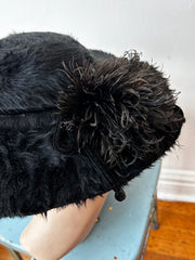 Early 1900’s Black Fur Felt Picture Hat