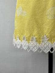 60’s Yellow Pineapple Print Shift Dress