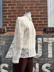 Sheer Mesh Victorian Inspired Blouse