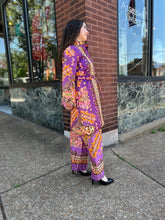 60’s Purple Print Quilted Lounge Set
