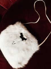 White Fur Muff W/Furry Friend