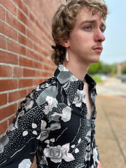 70’s Floral & Victorian Lady Print Shirt