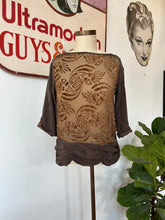 1920’s Brown Flocked Blouse