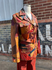 1970’s Patchwork Belted Leather Jacket