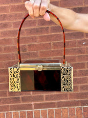 Tortoise Striped Lucite Bag