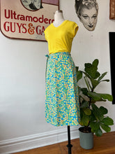 1960’s Blue Floral Print Lilly Wrap Skirt