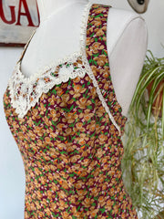 Sweet floral print halter dress