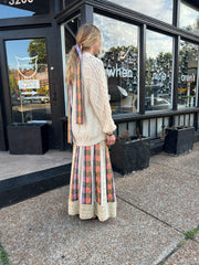 70’s Chessa Davis Patchwork Maxi Skirt w/Belt