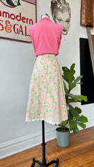 1960’s/70’s Pink & Green Print Lilly Pulitzer Print Skirt