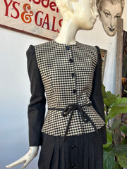 1980’s Valentino Boutique Houndstooth Print Suit