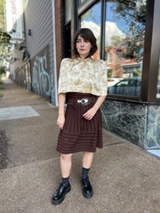 Vintage Cream Cape w/Gold & Dark Rose Design