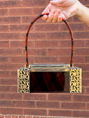 Tortoise Striped Lucite Bag