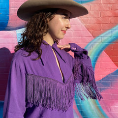 Purple Fringed Western Shirt
