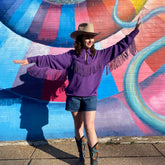 Purple Fringed Western Shirt