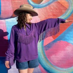 Purple Fringed Western Shirt