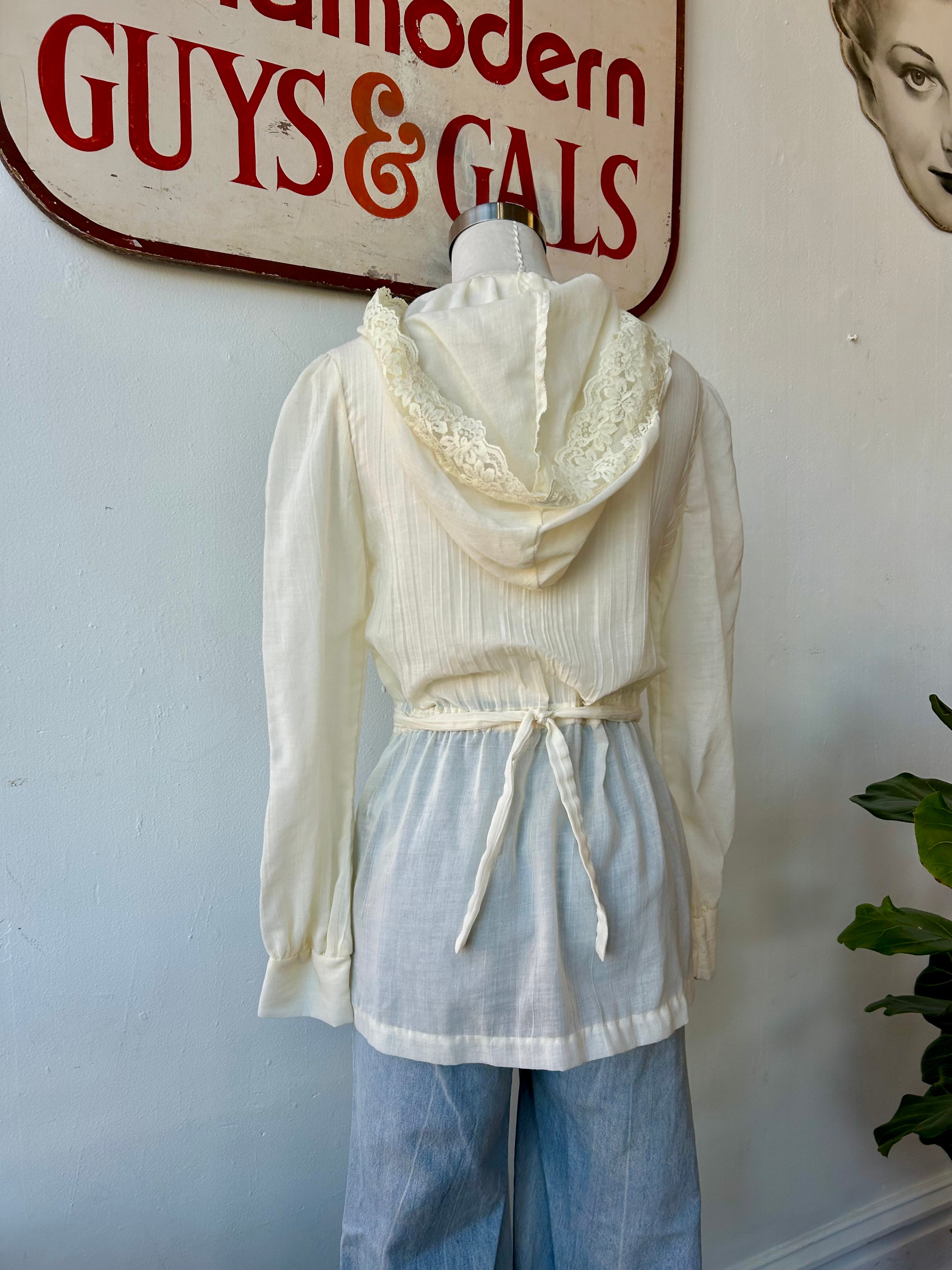 Romantic 1970’s Hooded Blouse