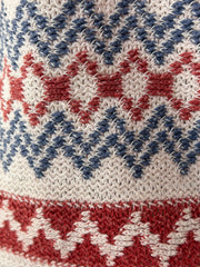 1940’s brick red & blue pullover