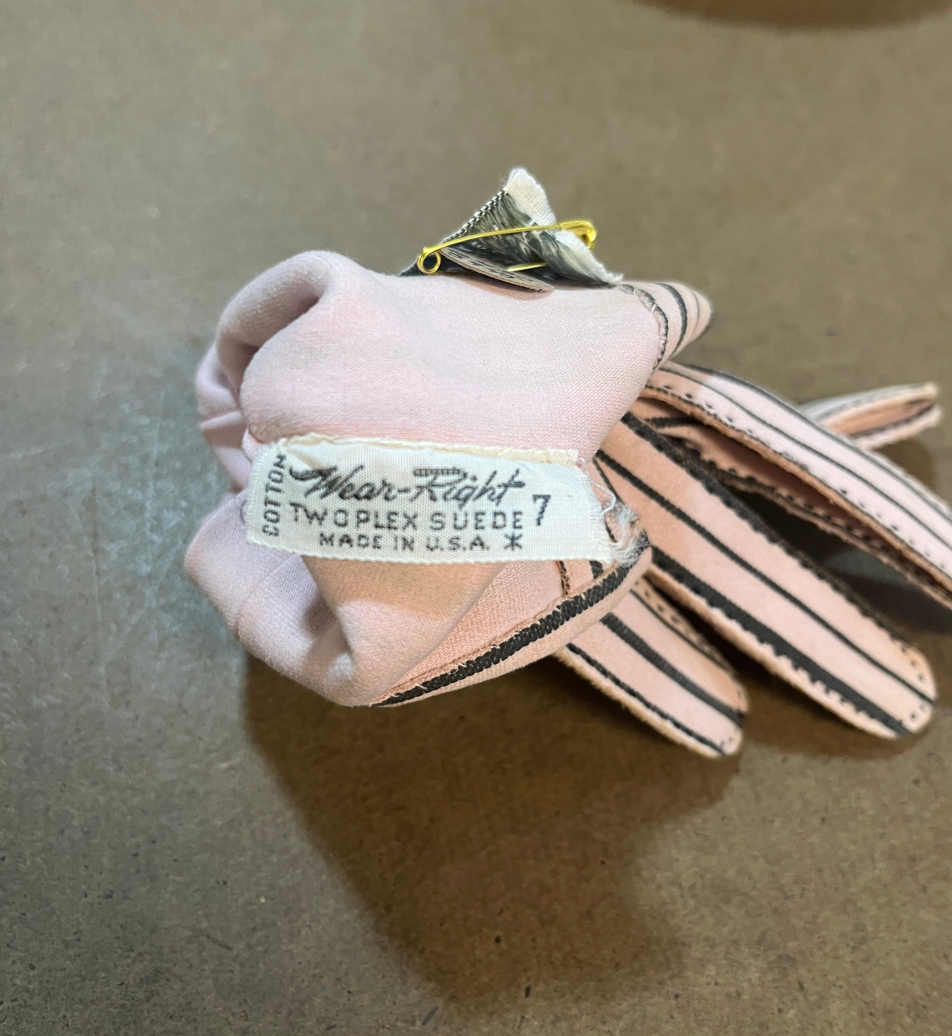 Pink & Black Hermes Gloves