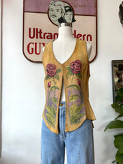 Handpainted Leather Fringe Vest