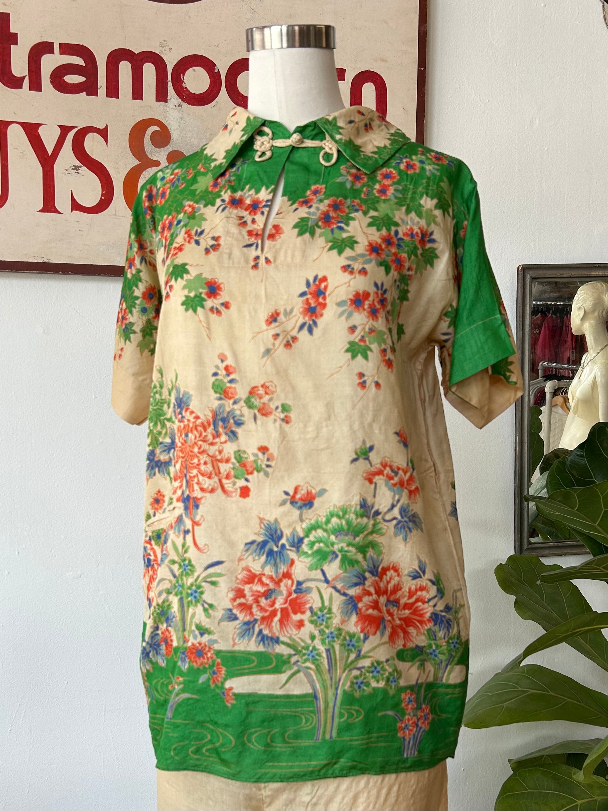 1920’s Silk Pongee Pajama Set