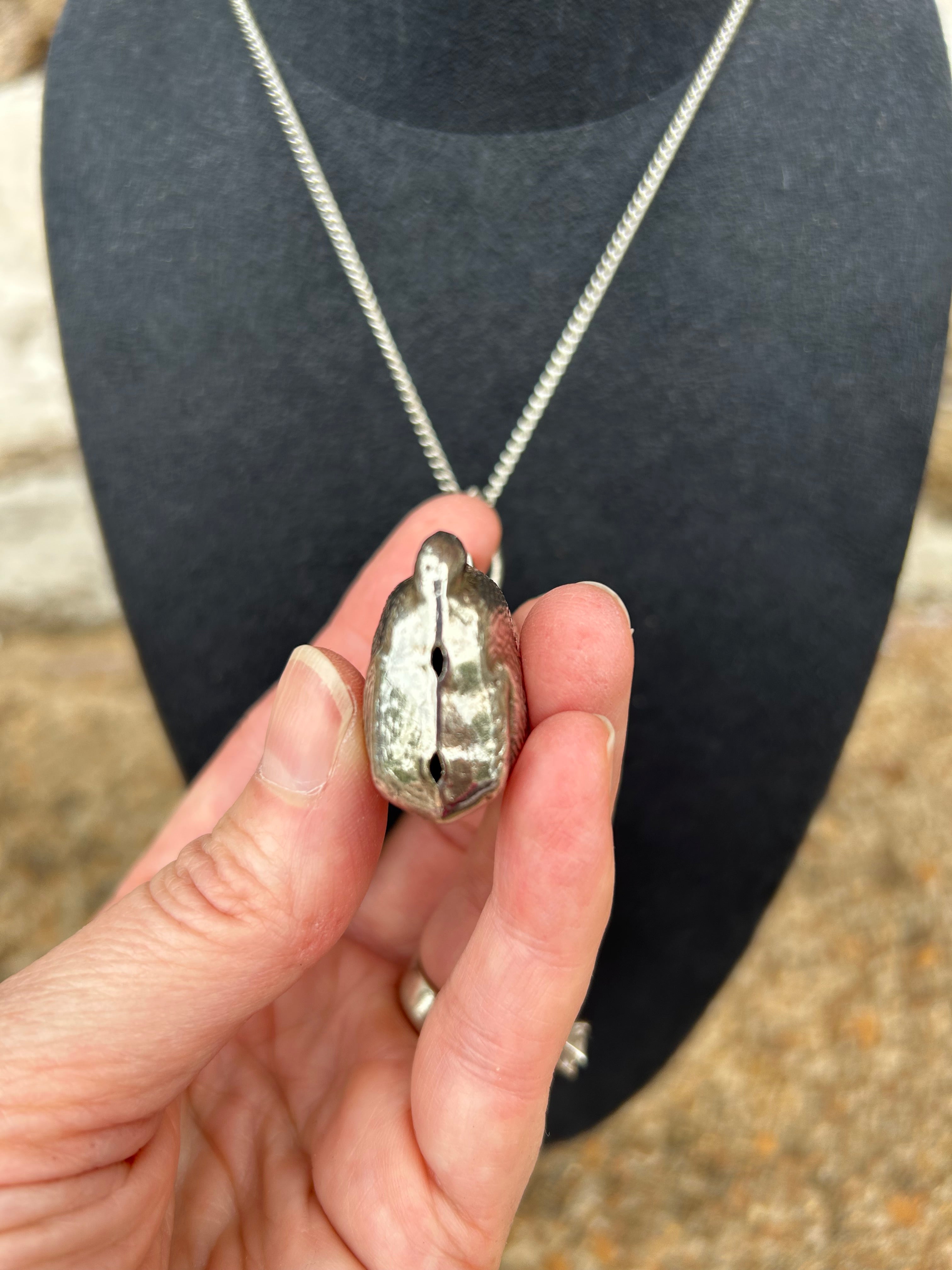 Early 1900’s Silver Bunny Rattle on Chain