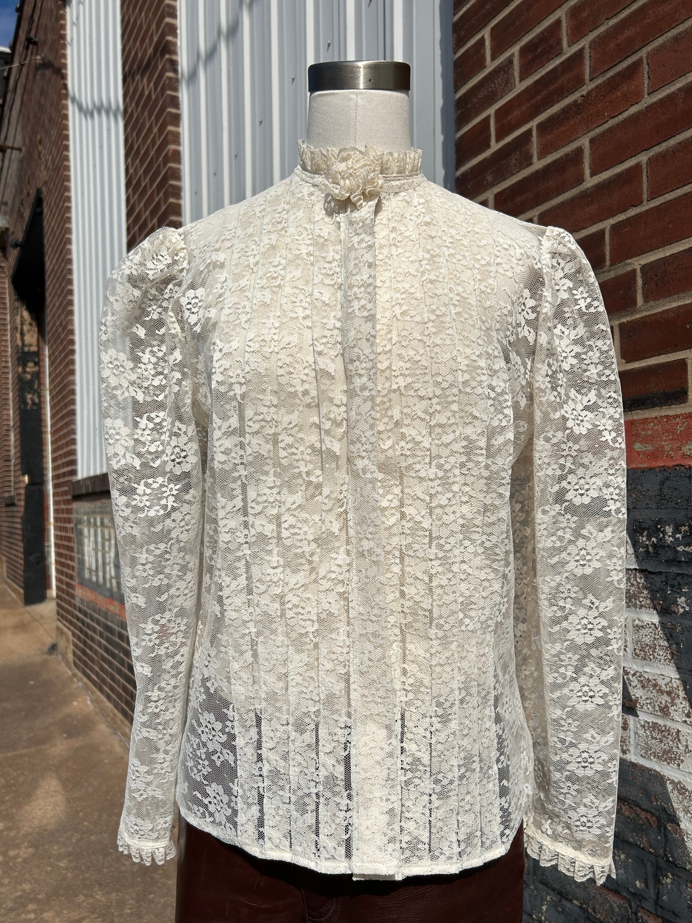 Sheer Mesh Victorian Inspired Blouse